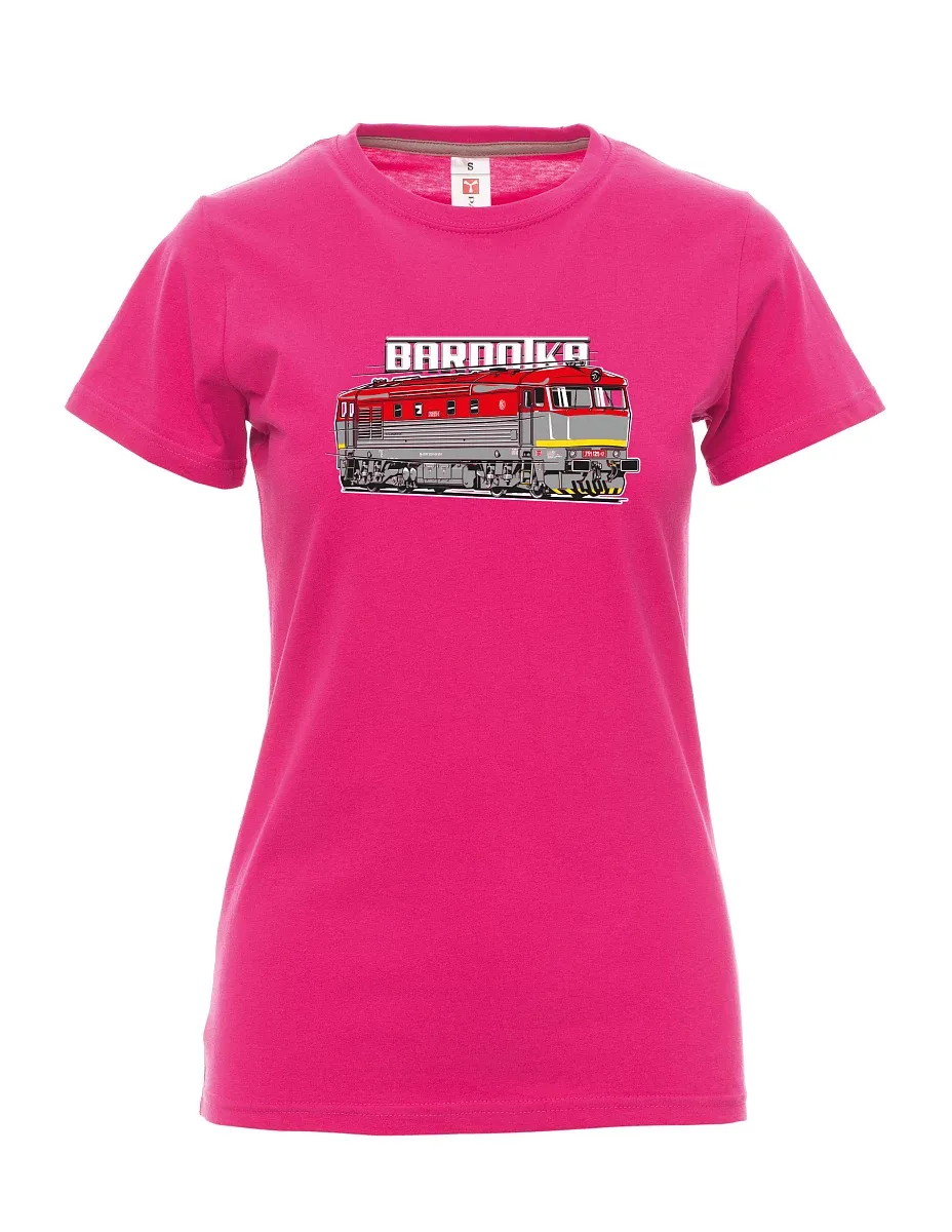 Damski t-shirt różowy Lokomotywa Bardotka
