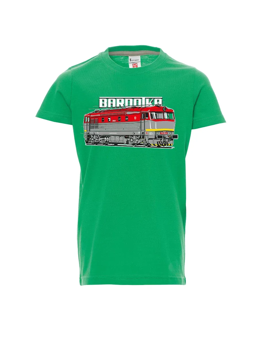 Dziecięcy t-shirt zielony Lokomotywa Bardotka