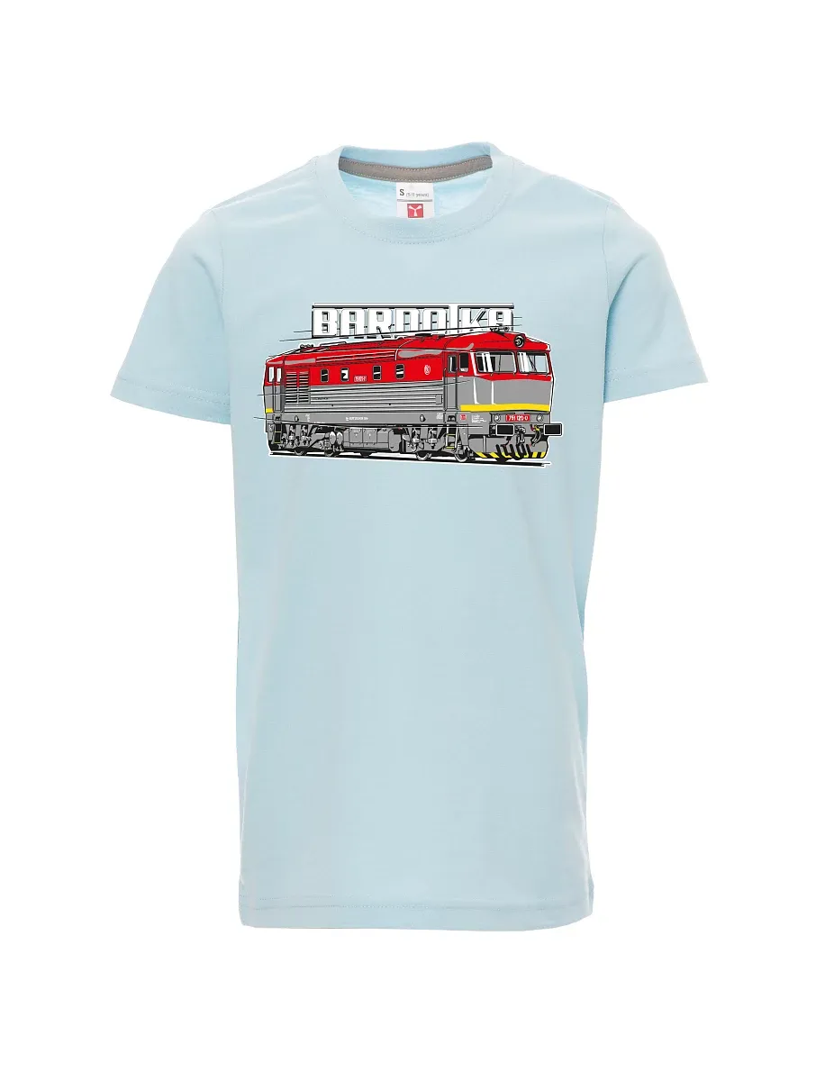 Dziecięcy t-shirt niebieski Lokomotywa Bardotka