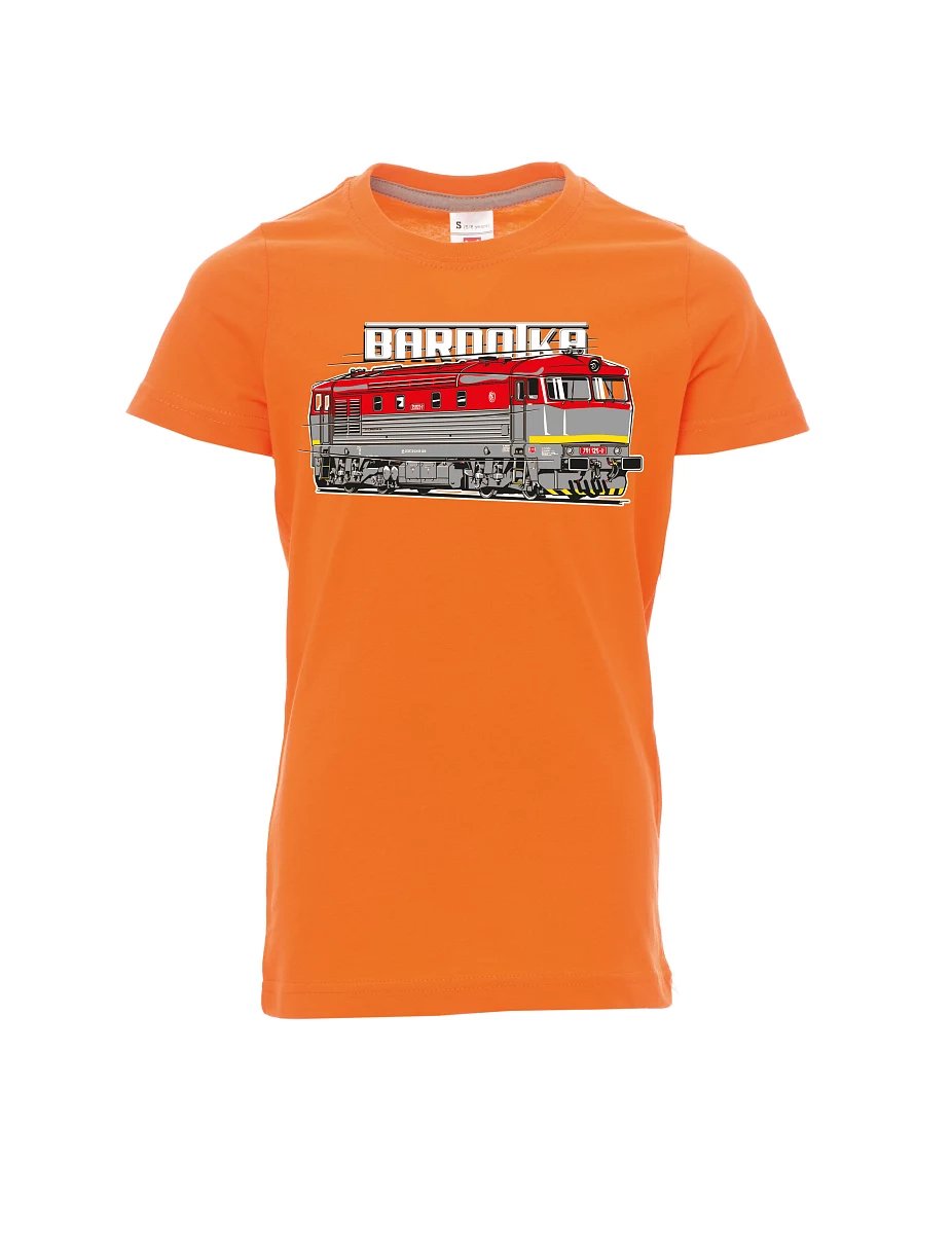 Dziecięcy t-shirt pomarańczowy Lokomotywa Bardotka