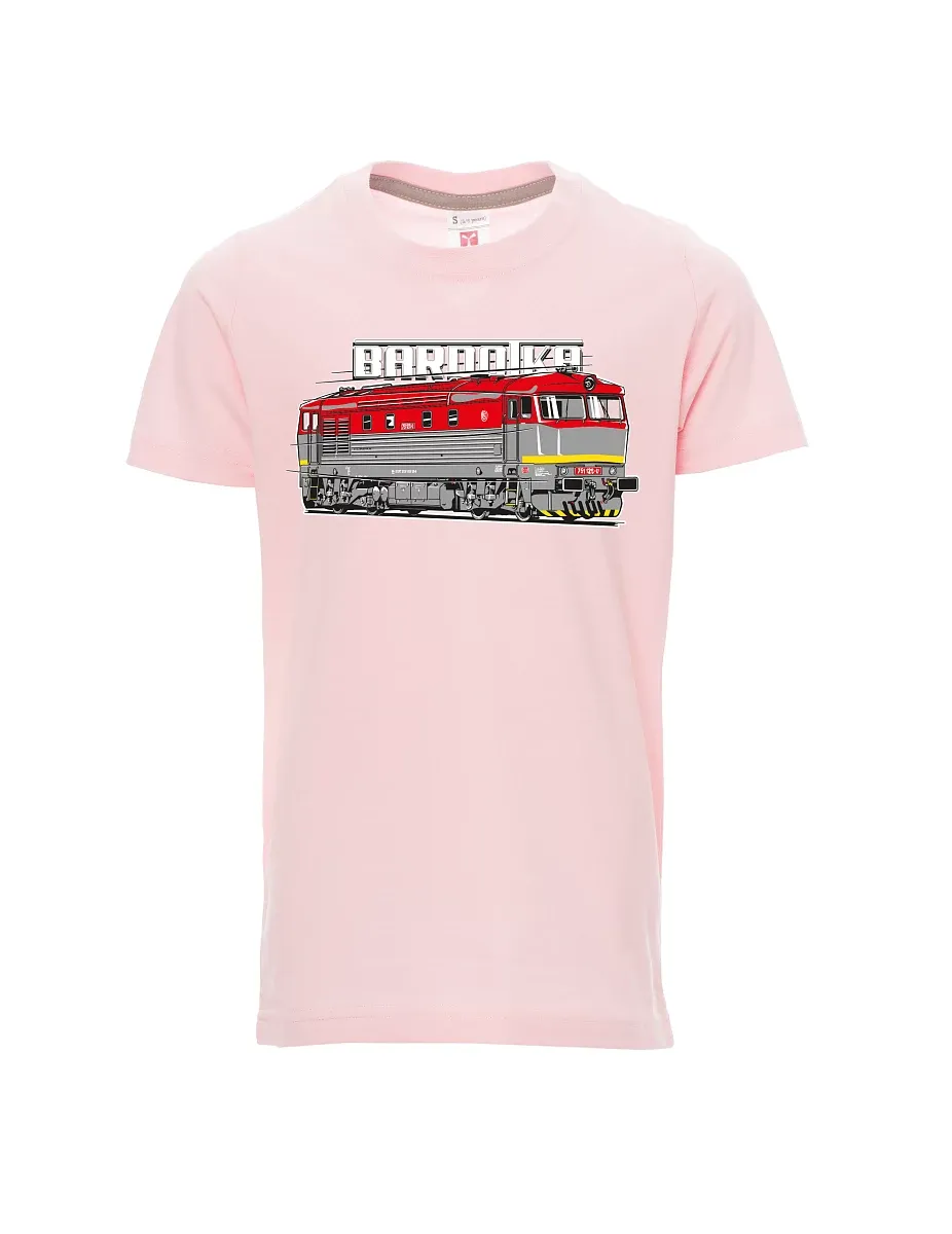 Dziecięcy t-shirt jasno różowy Lokomotywa Bardotka