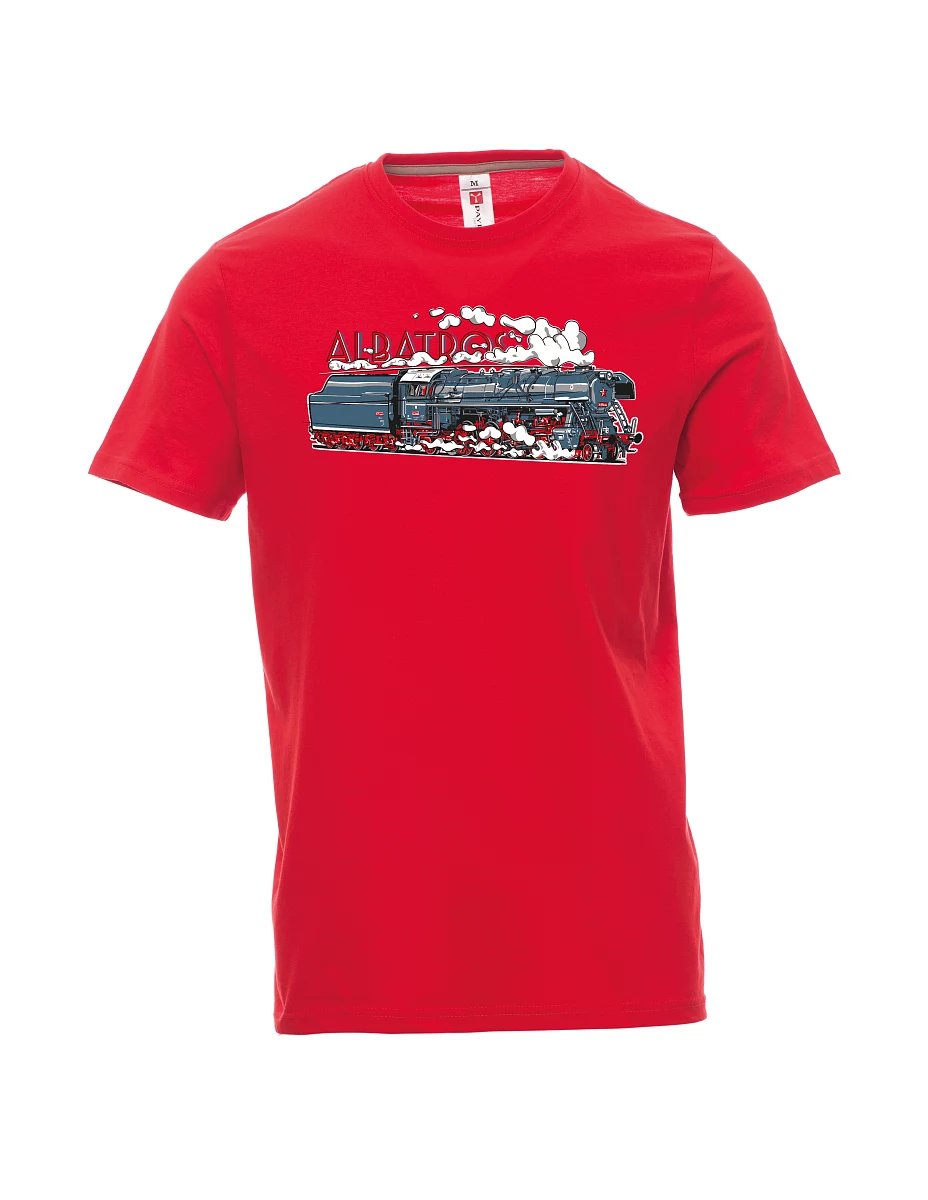 Męski t-shirt czerwony Lokomotywa Albatros