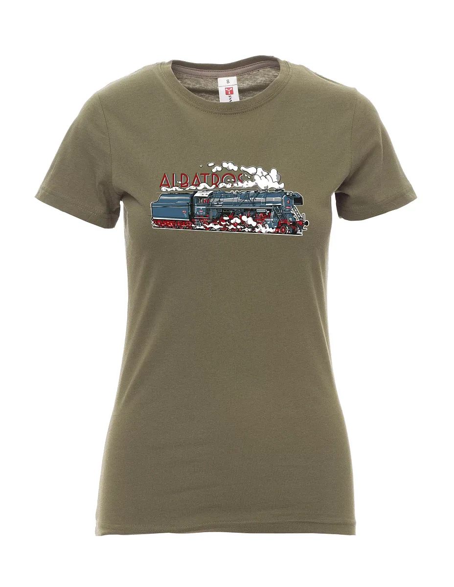 Damski t-shirt khaki Lokomotywa Albatros