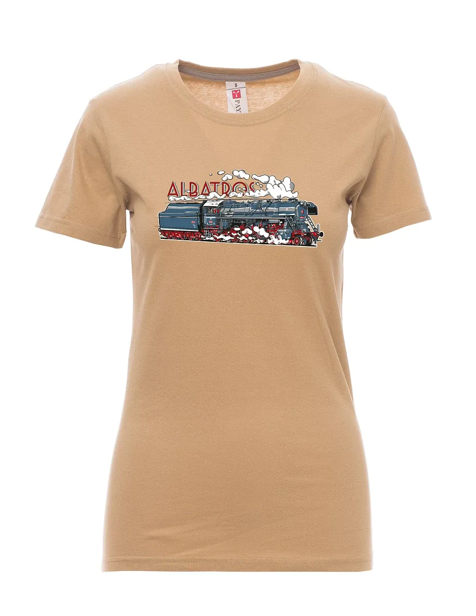 Damski t-shirt brązowy Lokomotywa Albatros