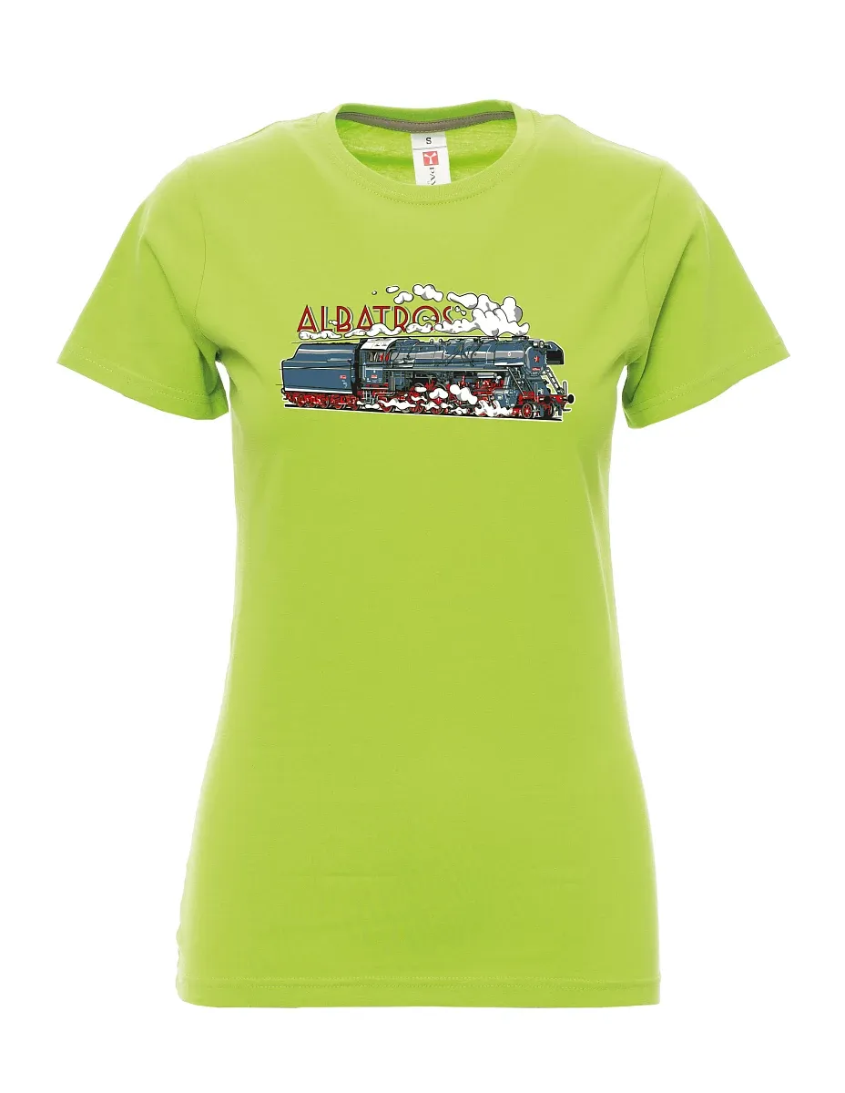 Damski t-shirt limetkowy Lokomotywa Albatros
