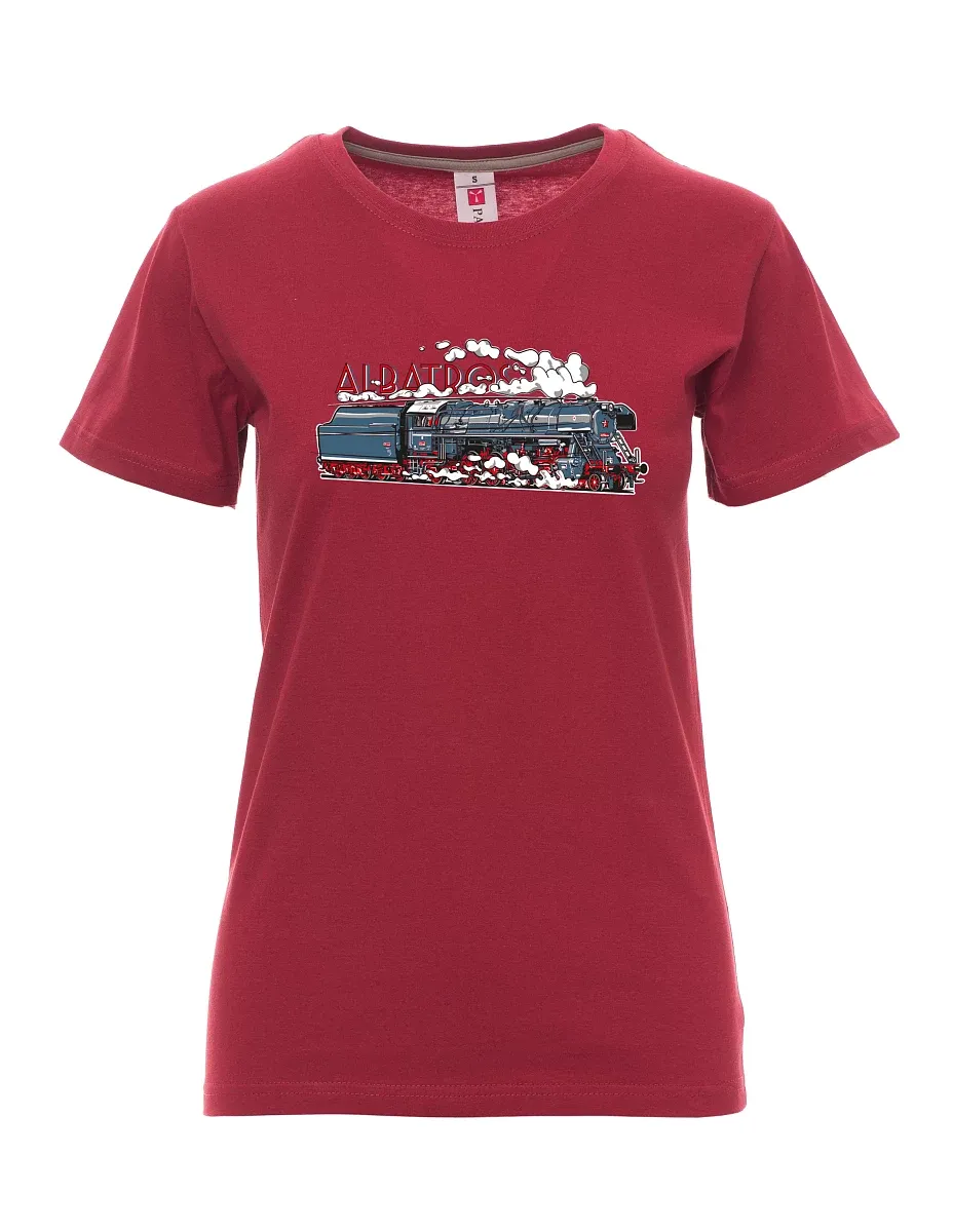 Damski t-shirt bordowy Lokomotywa Albatros