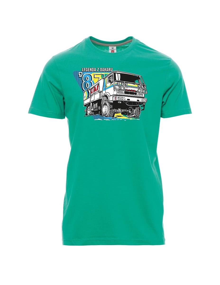 Męski t-shirt szmaragdy Liaz z Dakaru 1987