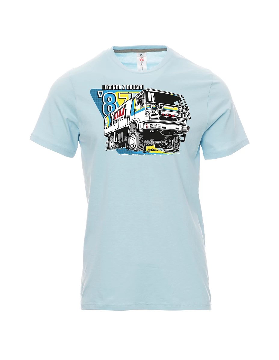 Męski t-shirt jasno niebieski Liaz z Dakaru 1987
