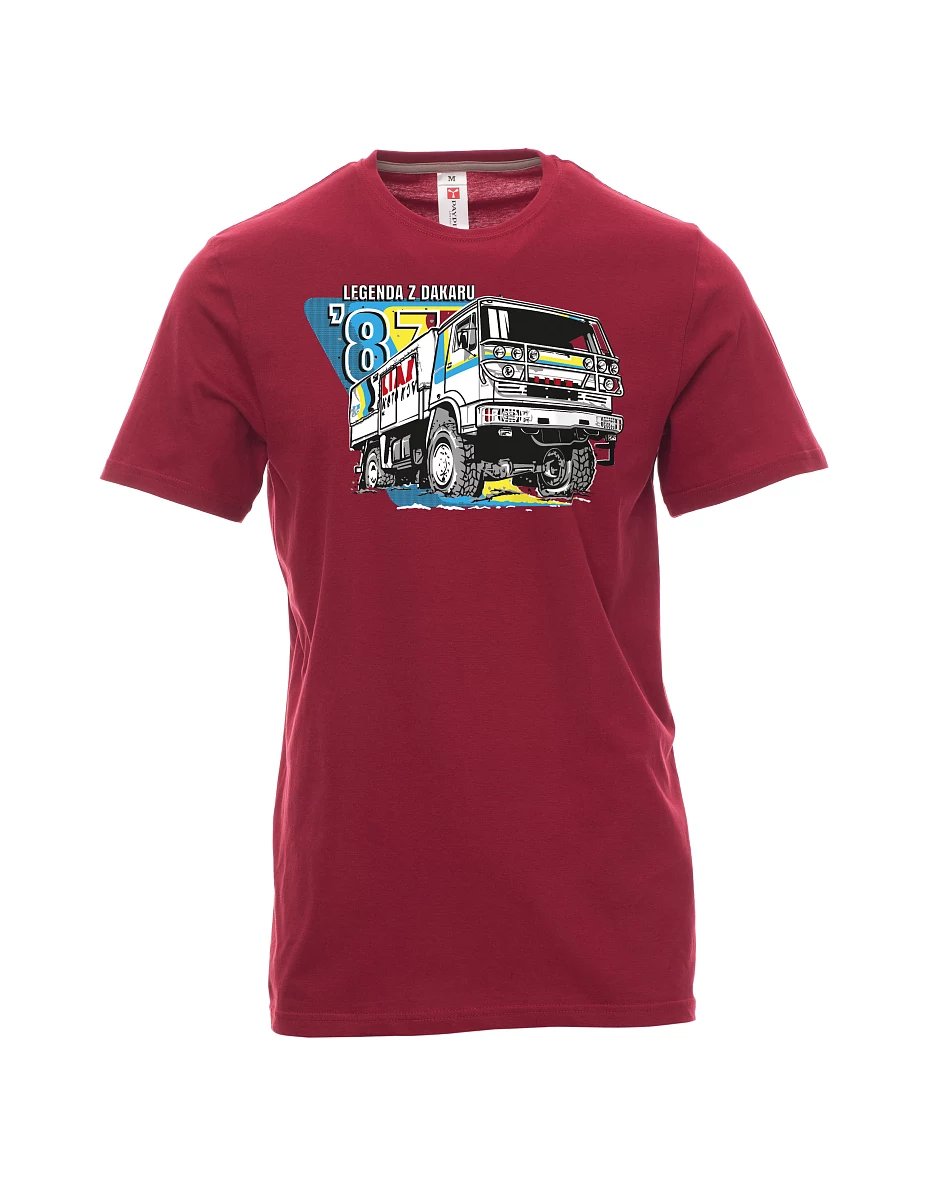 Męski t-shirt czerwony Liaz z Dakaru 1987