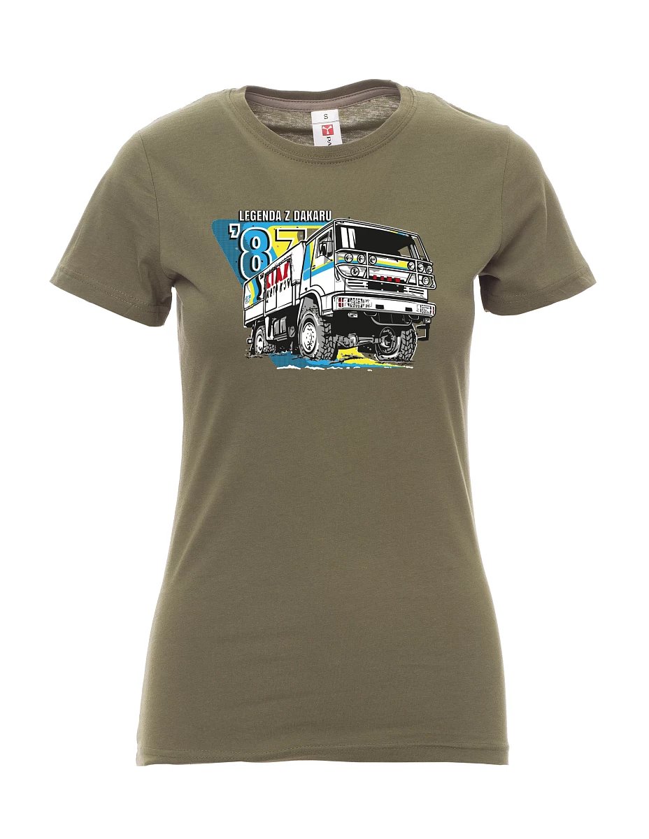 Damski t-shirt khaki Liaz z Dakaru 1987