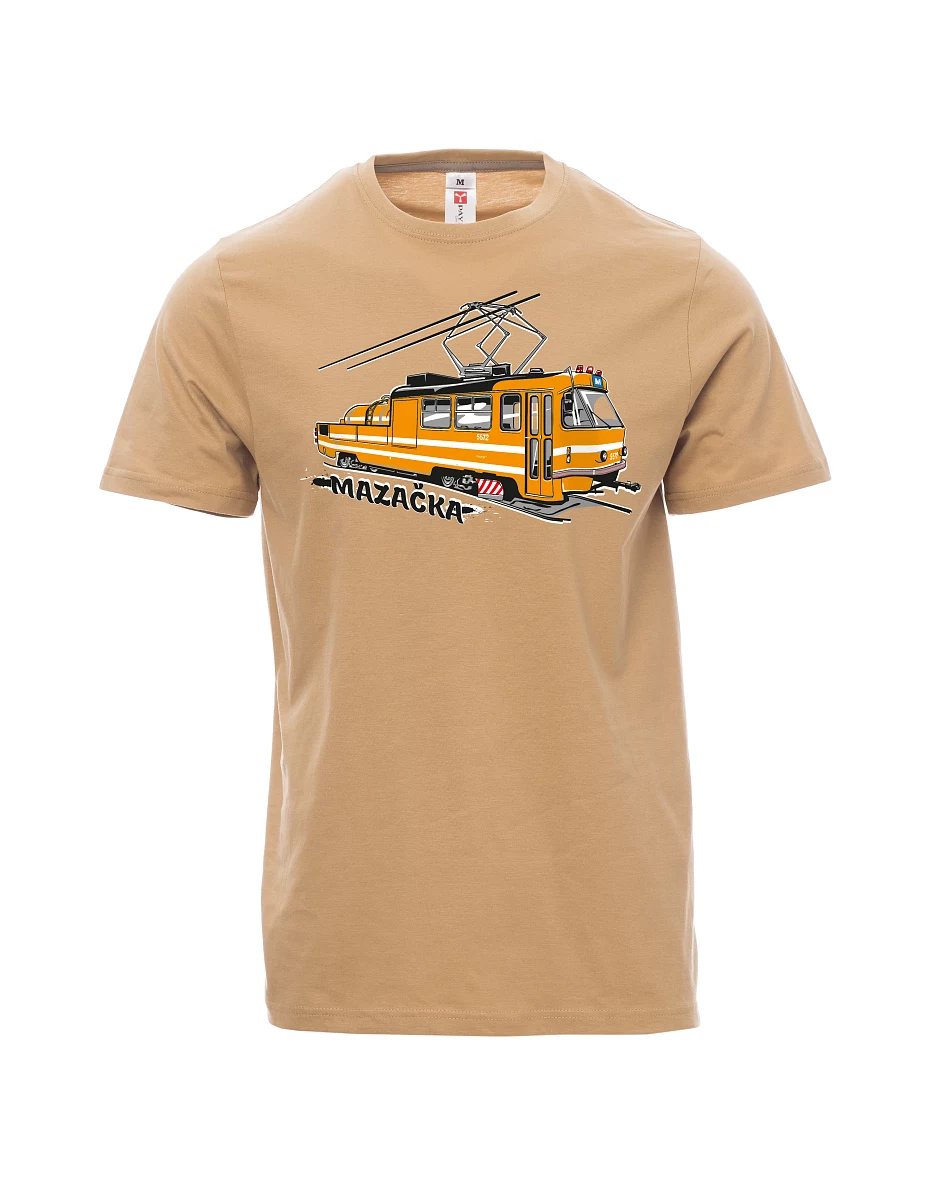Męski t-shirt brązowy Tramwaj smarujący