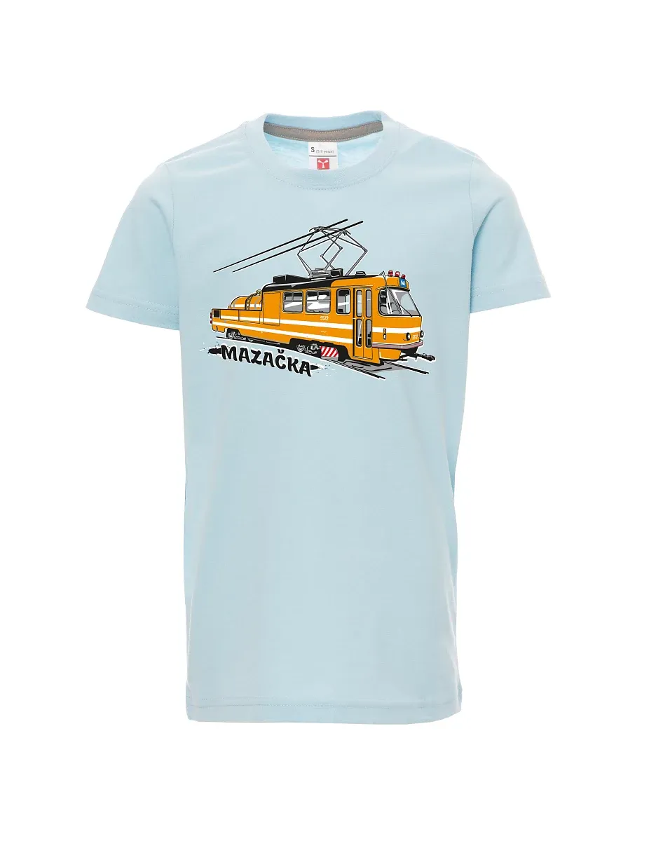 Dziecięcy t-shirt niebieski Tramwaj smarujący