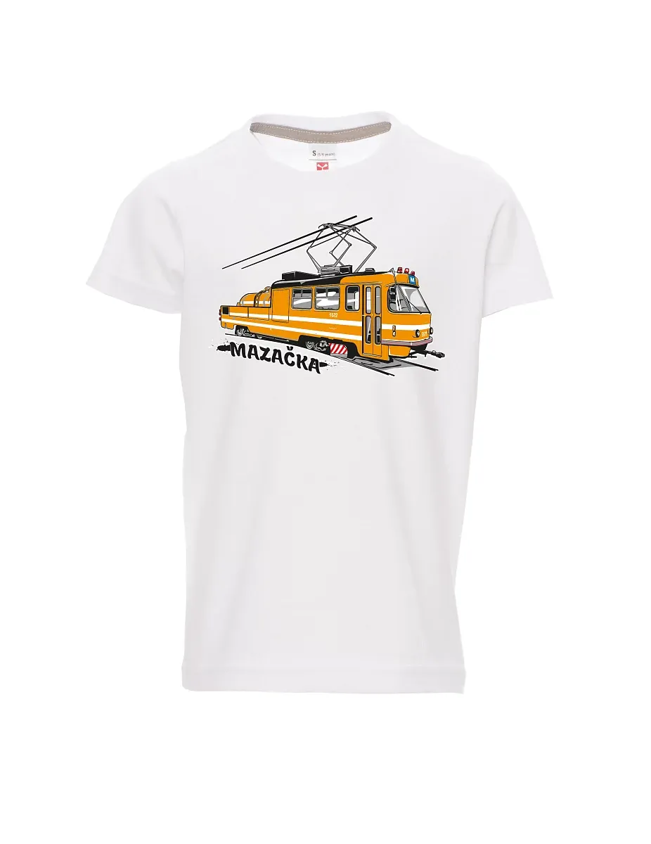 Dziecięcy t-shirt biały Tramwaj smarujący