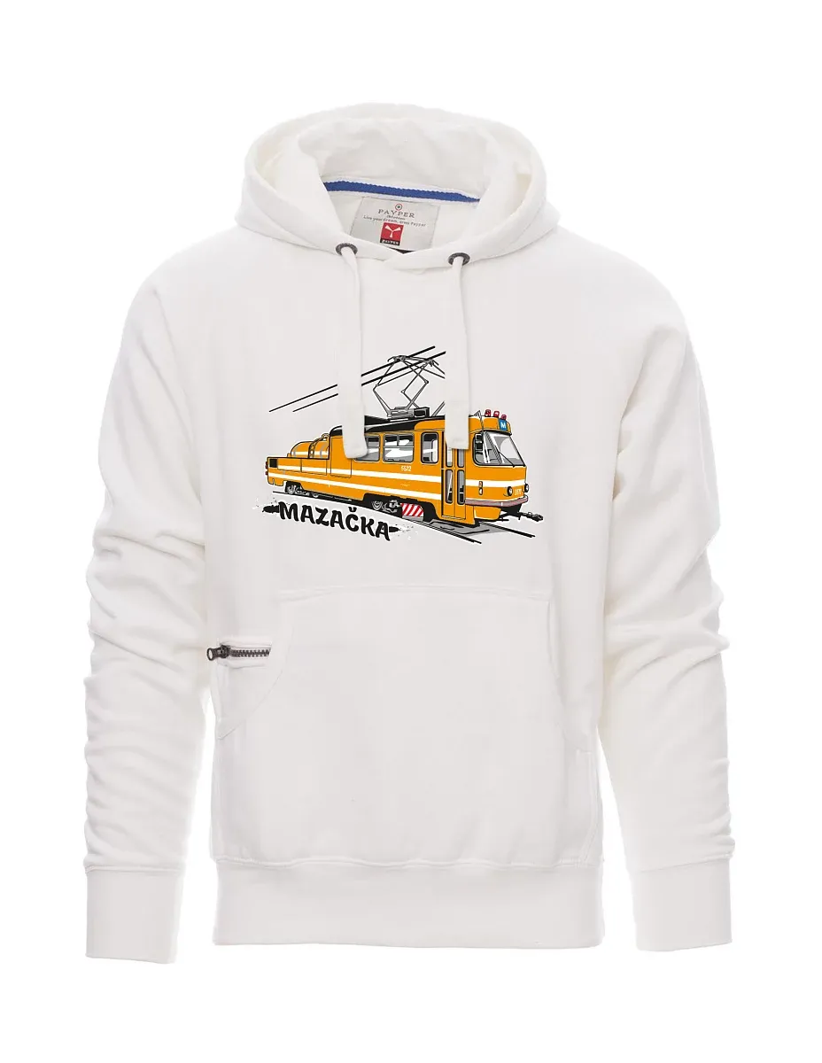 Męska bluza biała Tramwaj smarujący