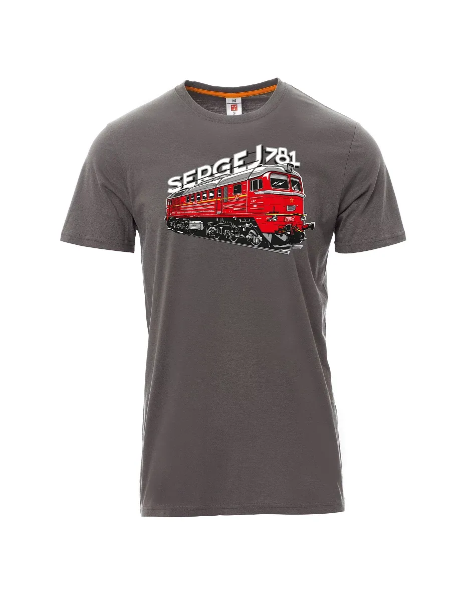 Męski t-shirt szary Lokomotywa 781 "Sergej" (M62)