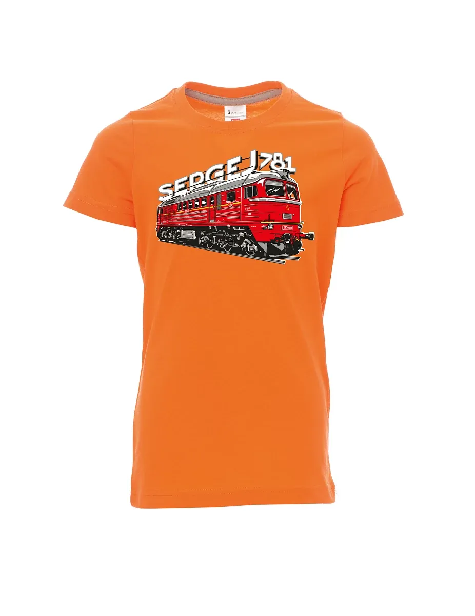 Dziecięcy t-shirt pomarańczowy Lokomotywa 781 "Sergej" (M62)