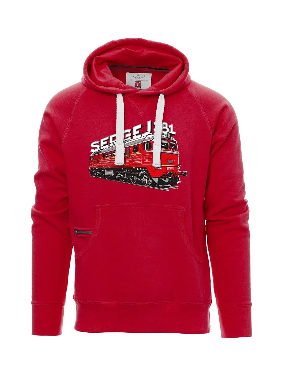 Męska bluza czerwona Lokomotywa 781 "Sergej" (M62)