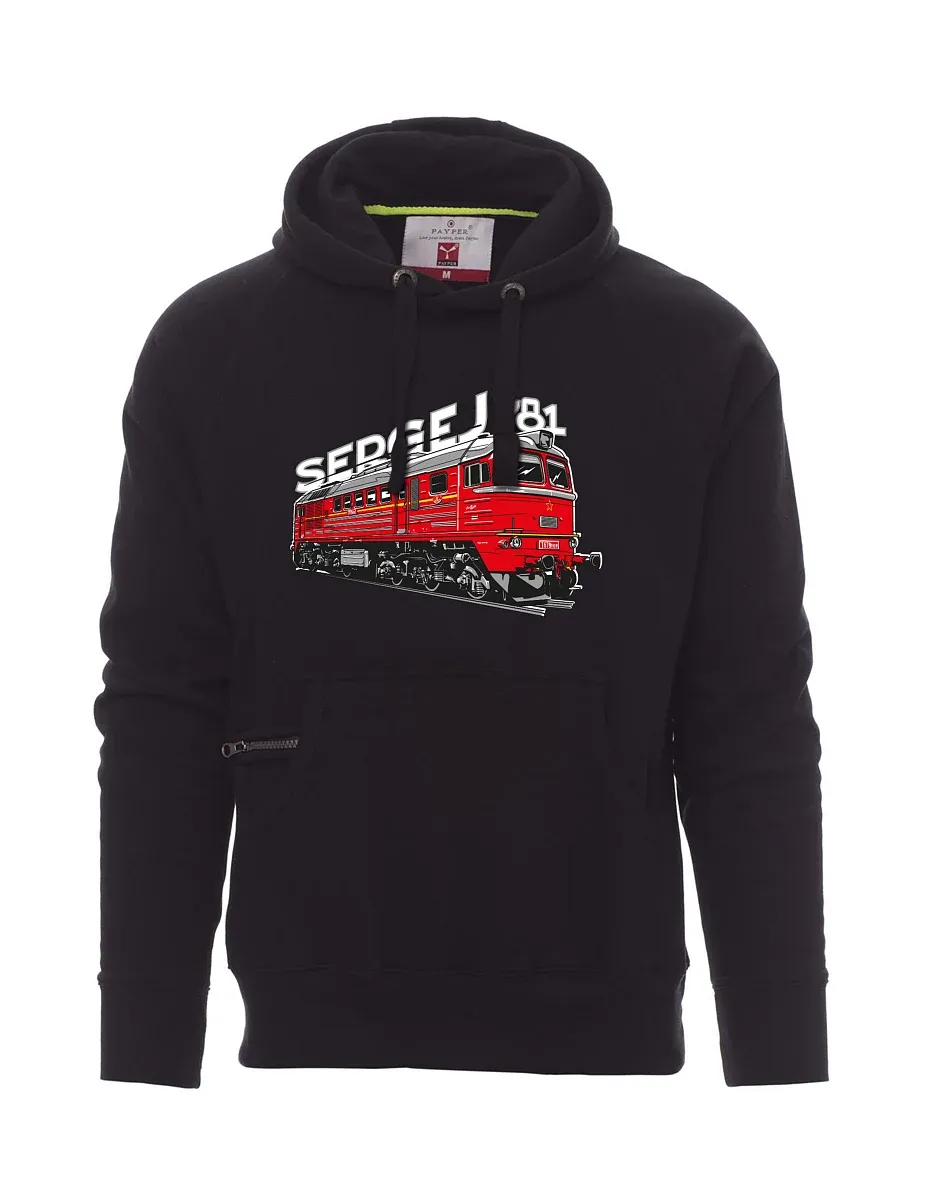 Męska bluza czarna Lokomotywa 781 "Sergej" (M62)