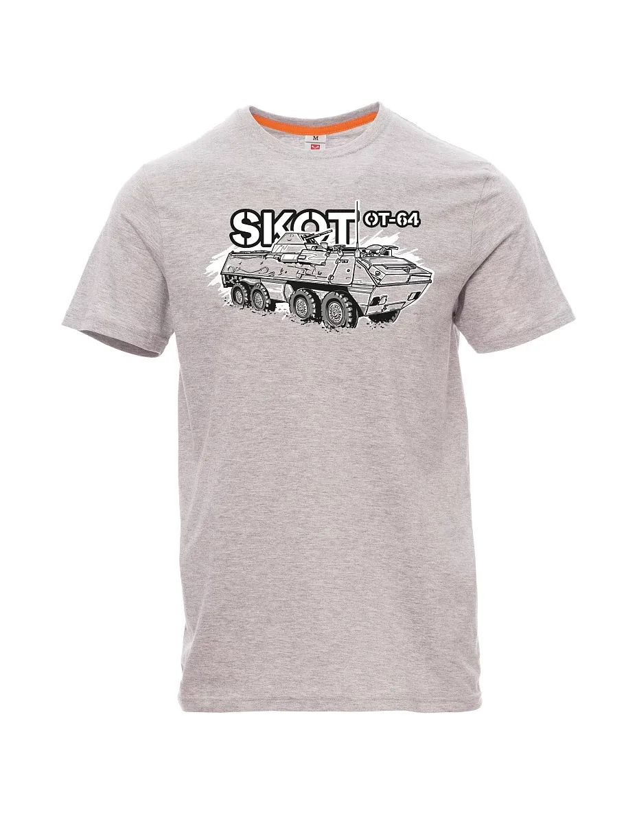 Męski t-shirt szary melanż Opancerzony Transporter 64 "SKOT"
