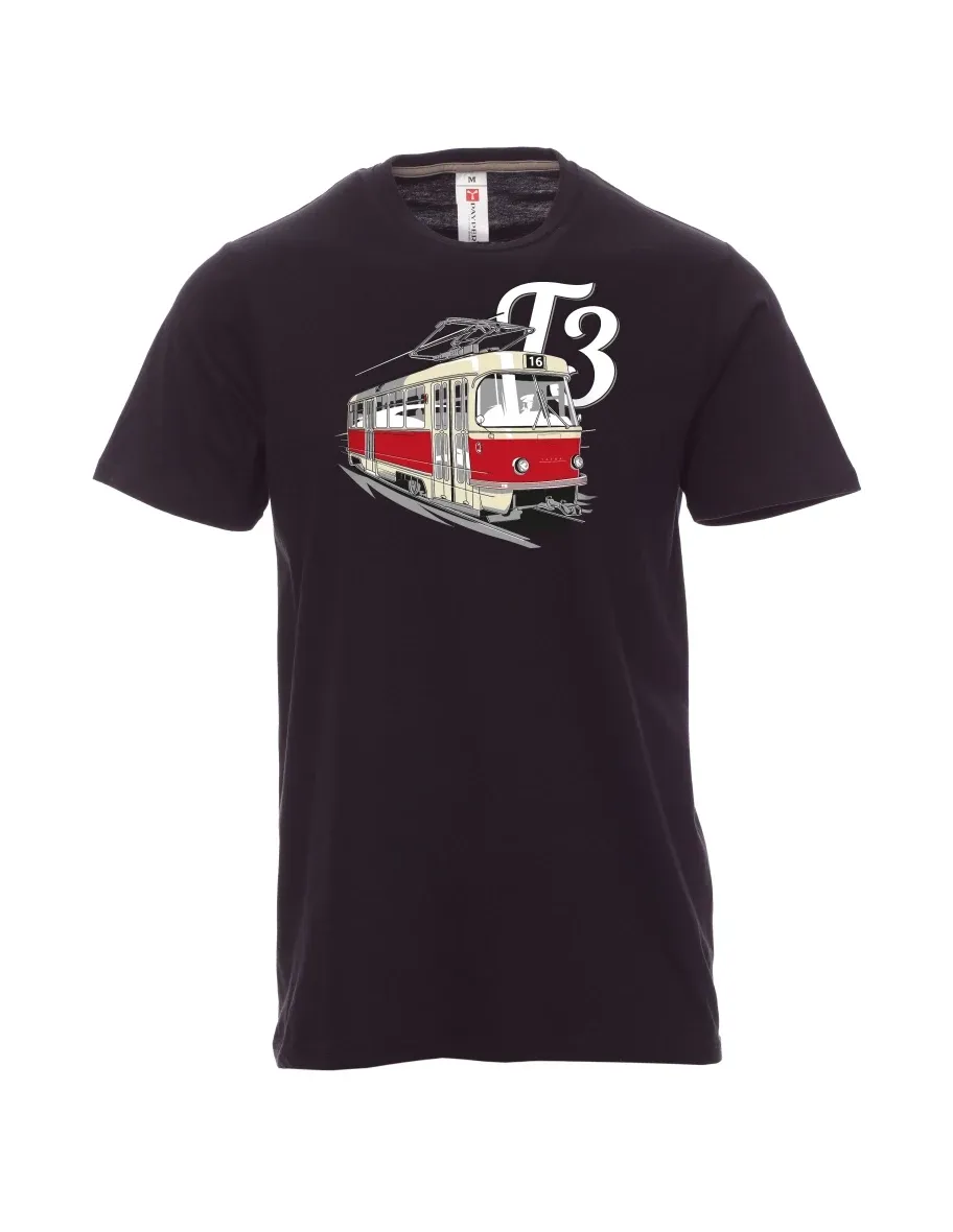 Męski t-shirt czarny Tramwaj T3