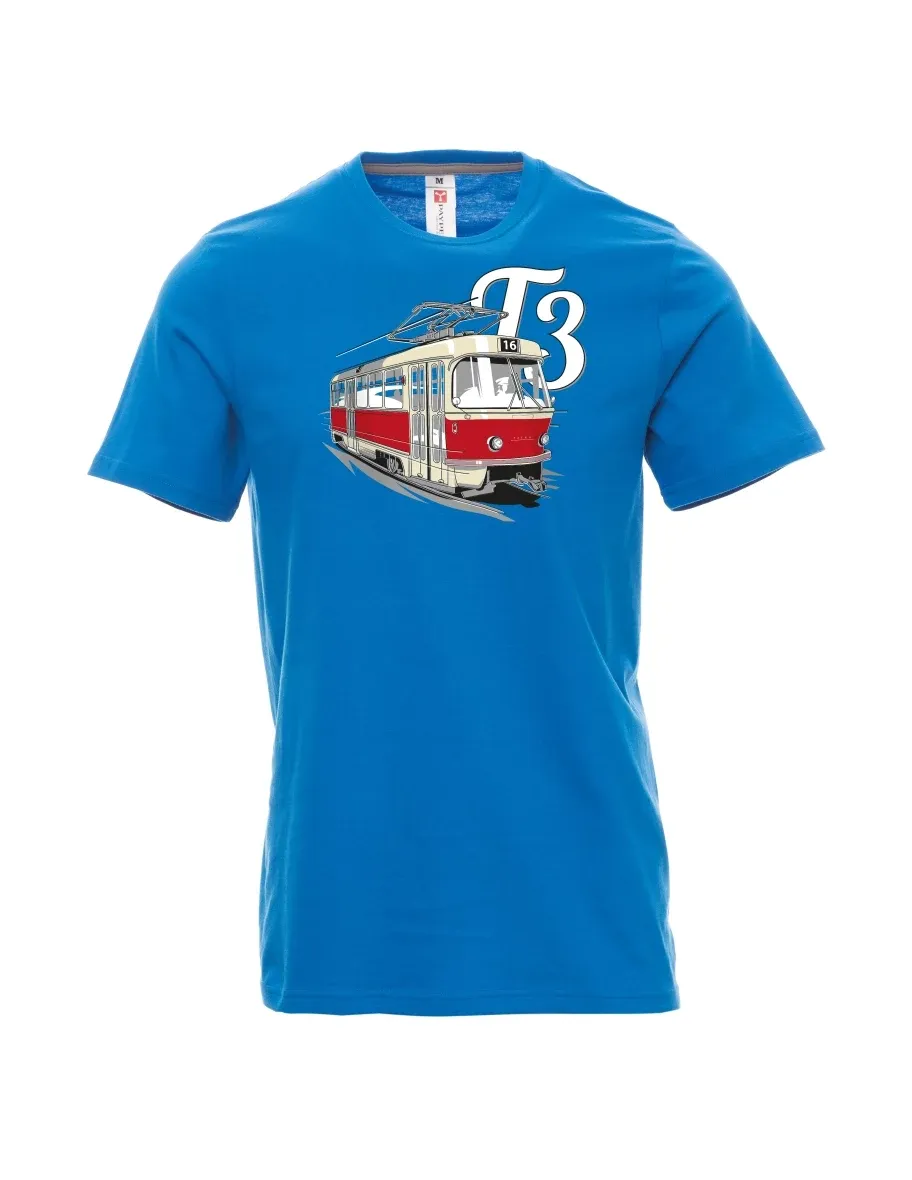 Męski t-shirt jasno niebieski Tramwaj T3