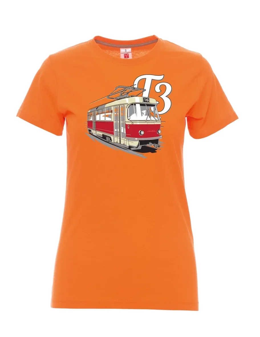 Damski t-shirt pomarańczowy Tramwaj T3