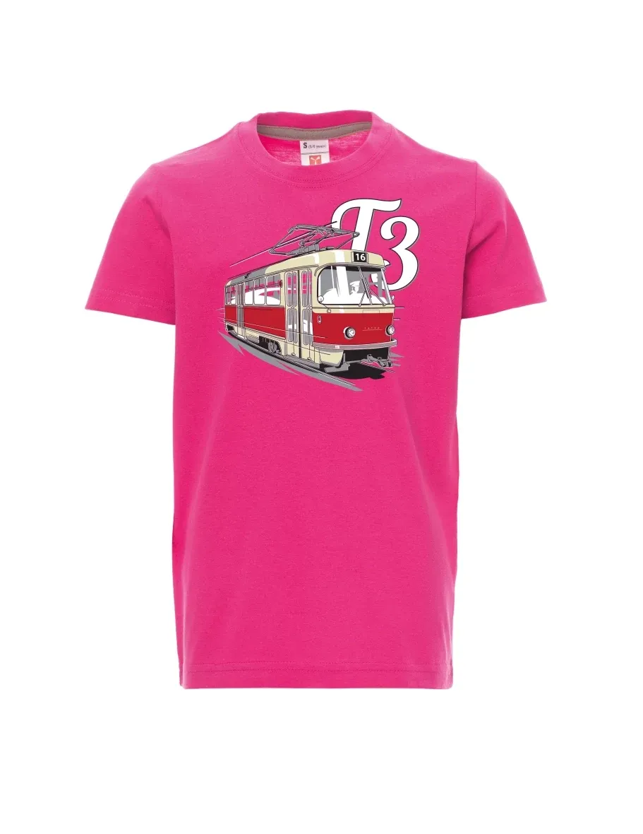 Dziecięcy t-shirt różowy Tramwaj T3