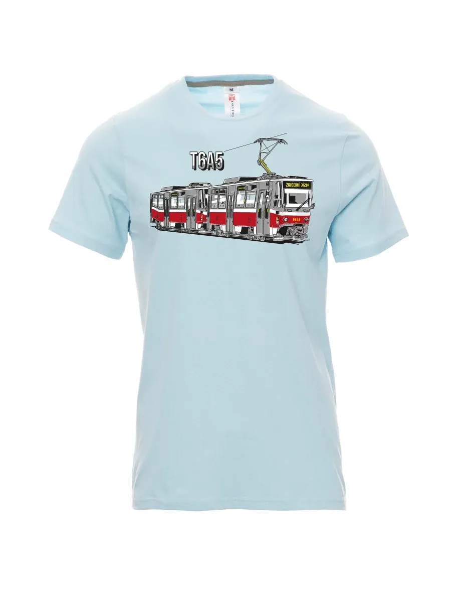 Męski t-shirt jasno niebieski Tramwaj T6A5