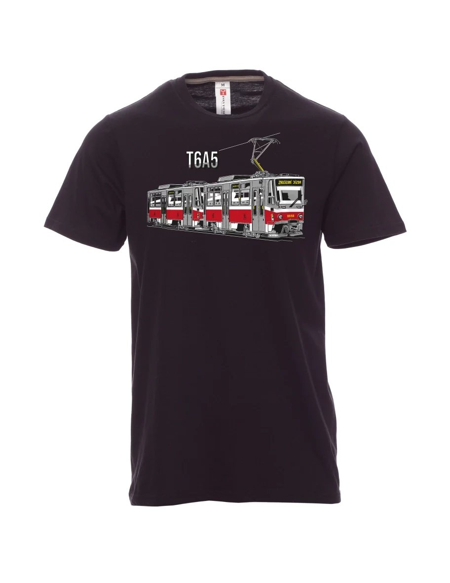 Męski t-shirt czarny Tramwaj T6A5