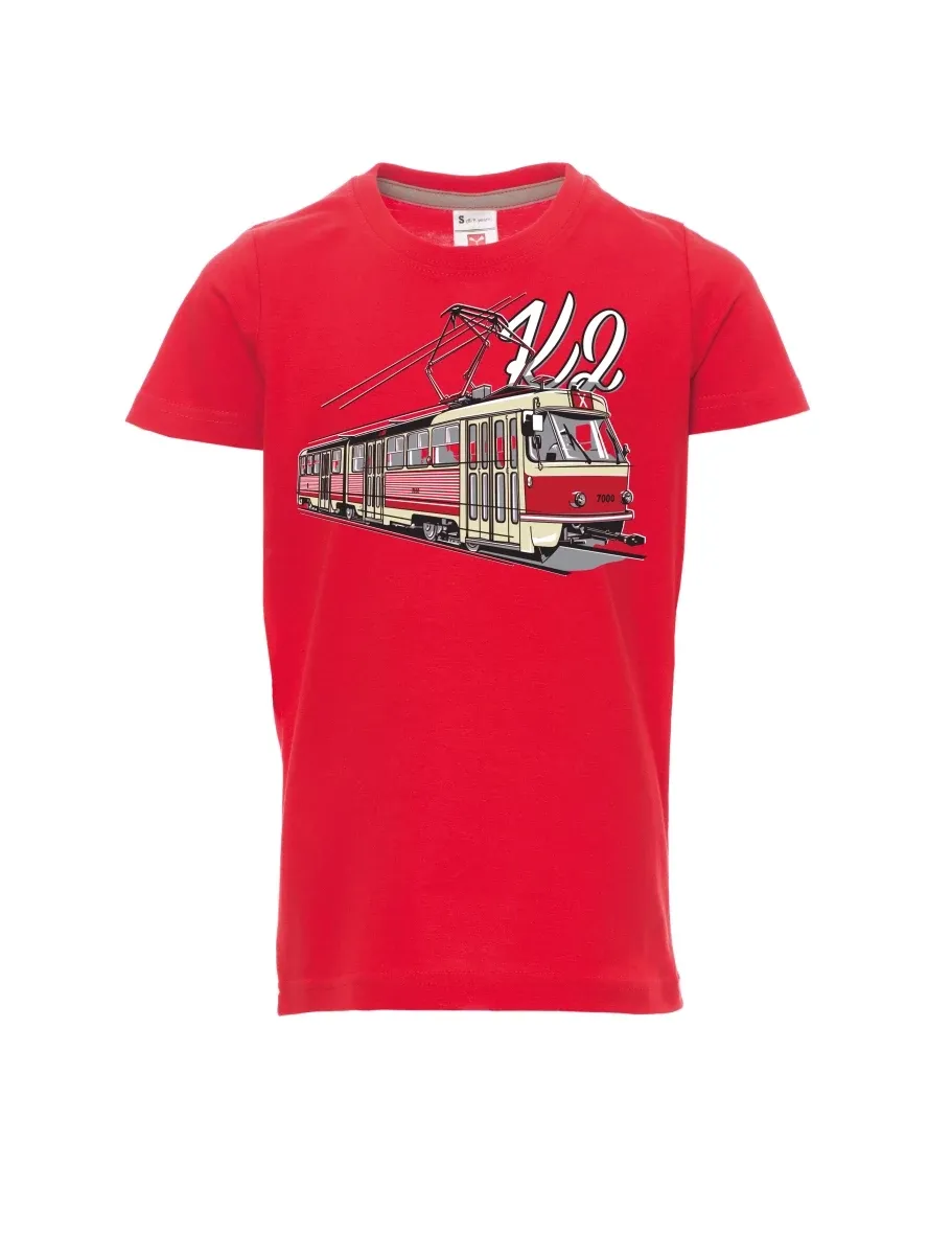 Dziecięcy t-shirt czerwony Tramwaj K2
