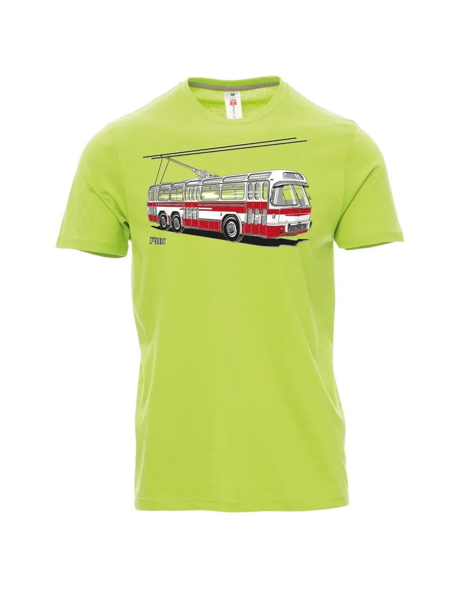 Męski t-shirt jasno zielony Wózek  T401