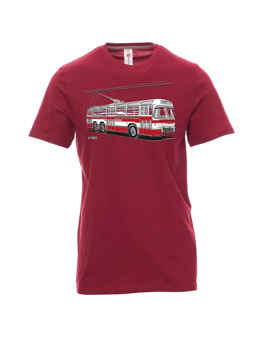 Męski t-shirt czerwony Wózek  T401
