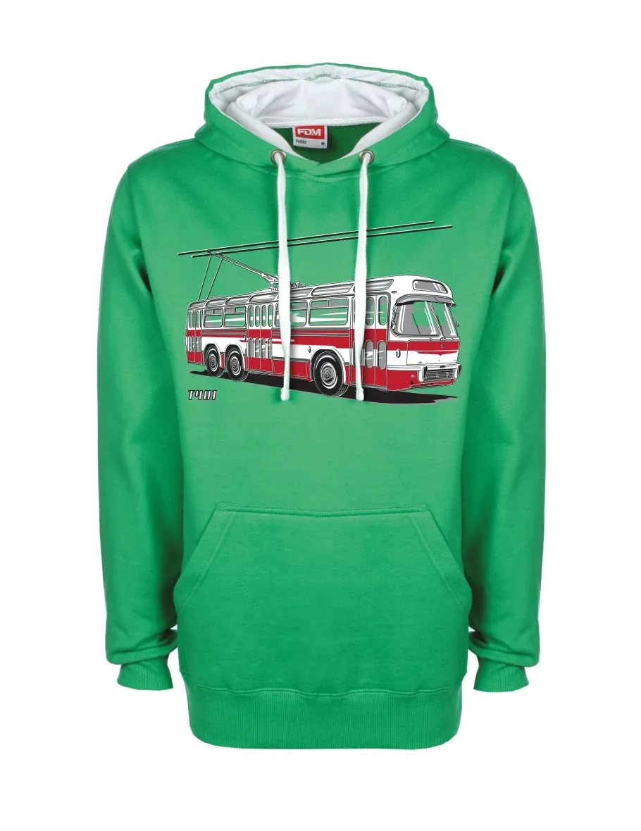 Bluza biało-zielona Wózek  T401