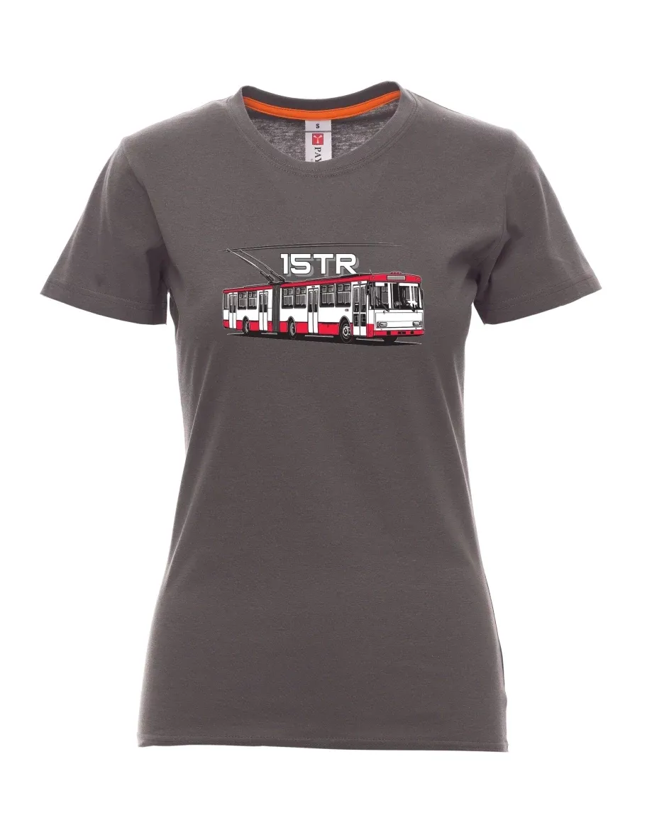Damski t-shirt antracytowy Trolejbus 15TR