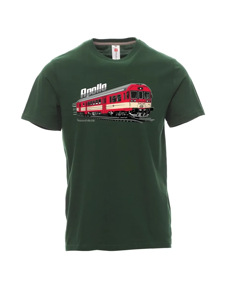 Męski t-shirt ciemnozielony Wagon silnikowy 843 „Apollo“