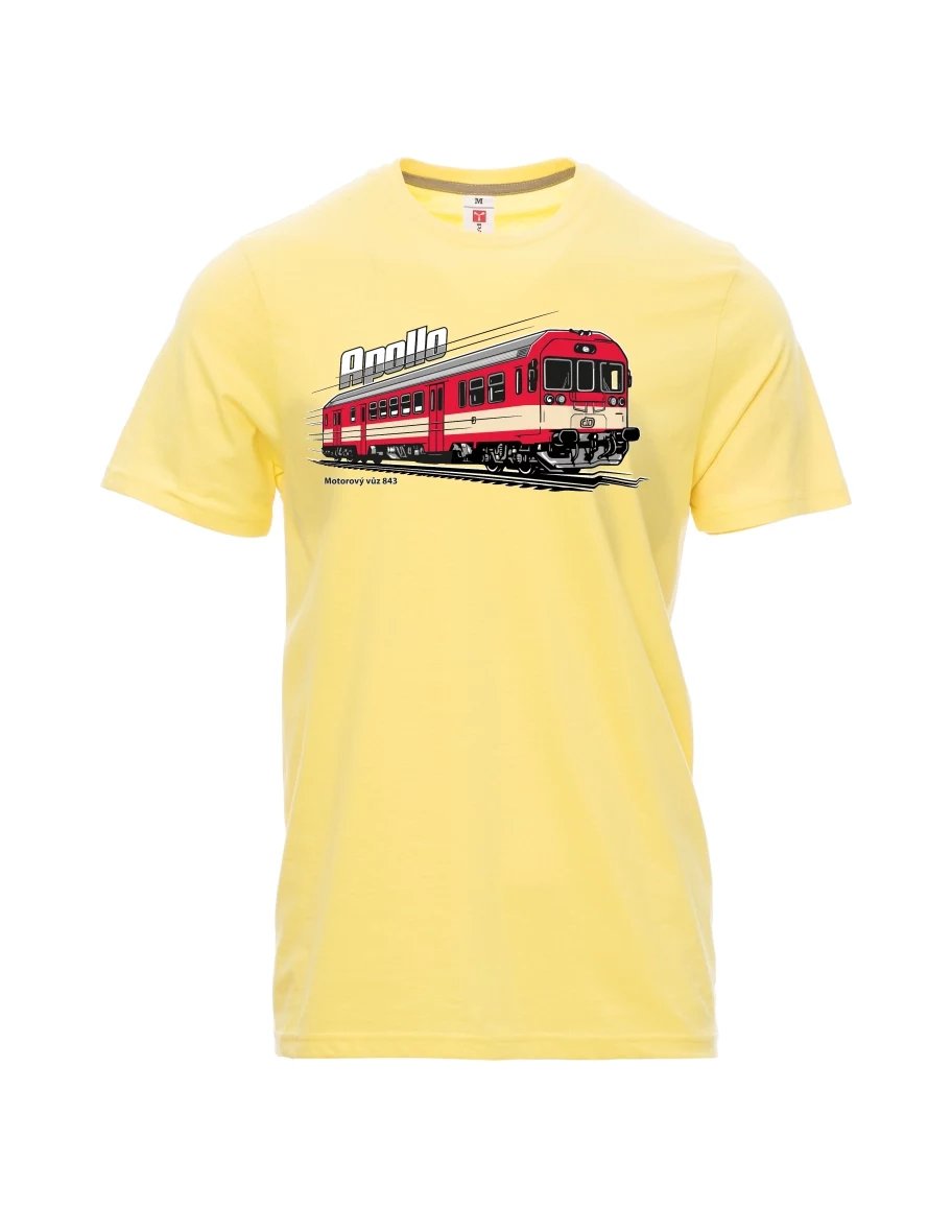 Męski t-shirt jasny zółty Wagon silnikowy 843 „Apollo“
