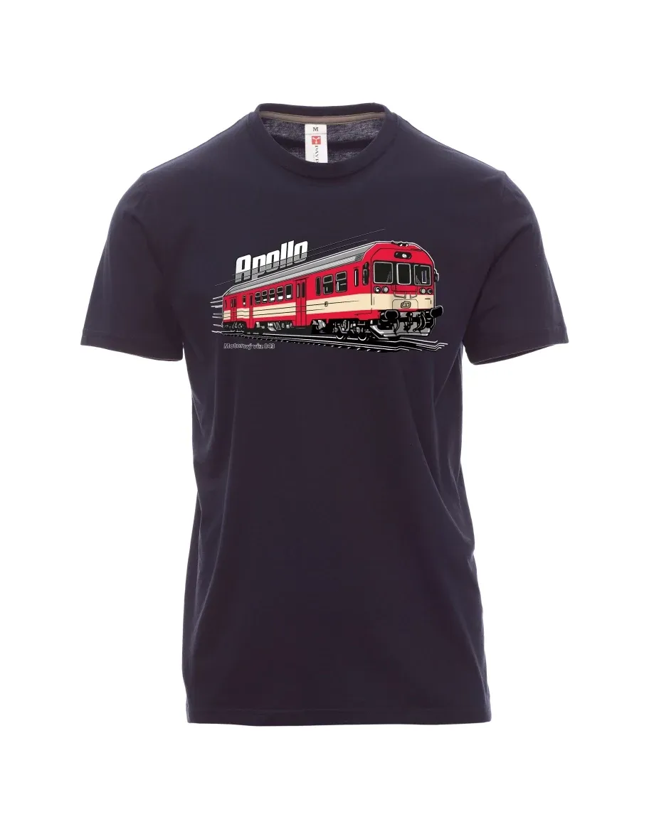 Męski t-shirt marynarka wojenna Wagon silnikowy 843 „Apollo“