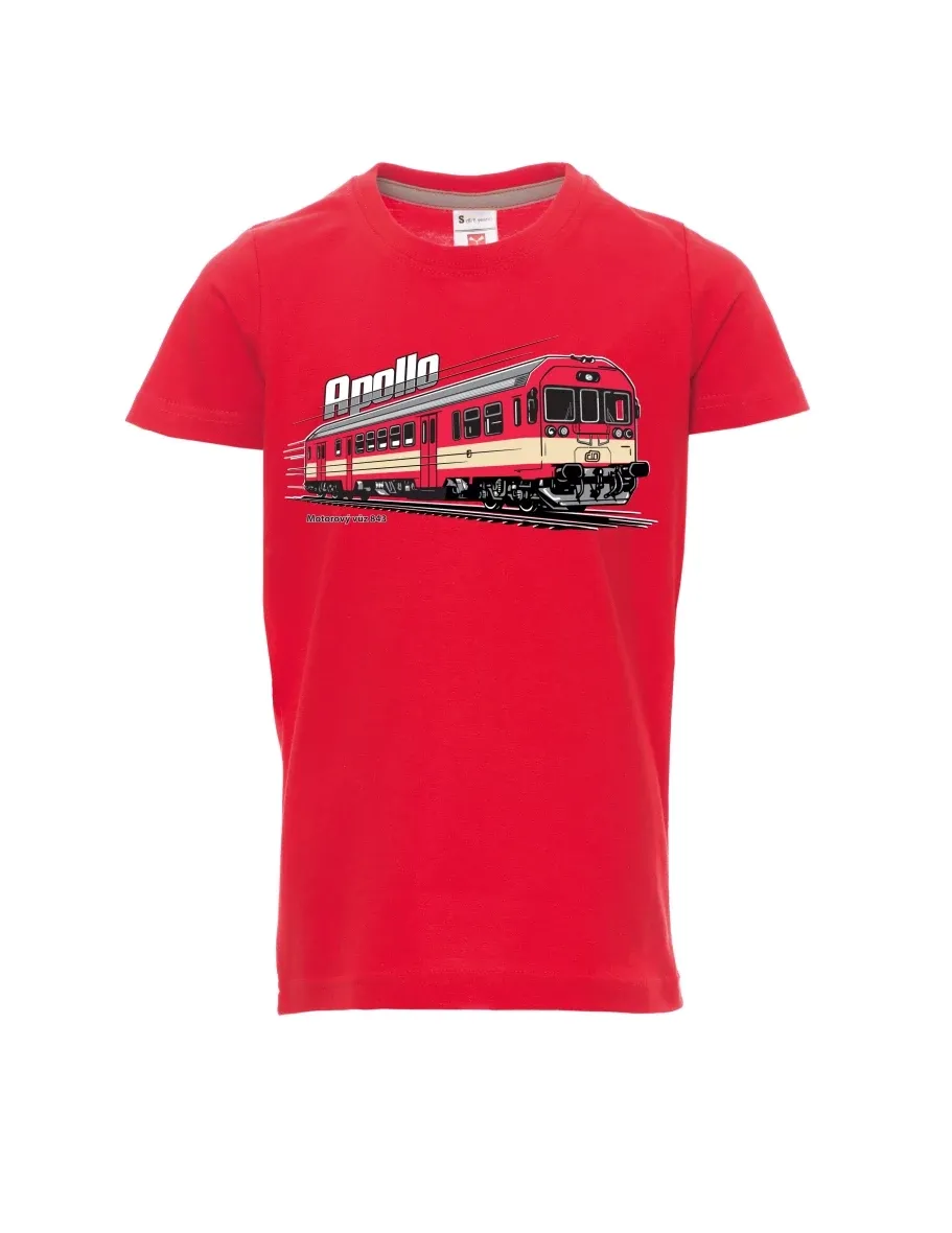 Dziecięcy t-shirt czerwony Wagon silnikowy 843 „Apollo“