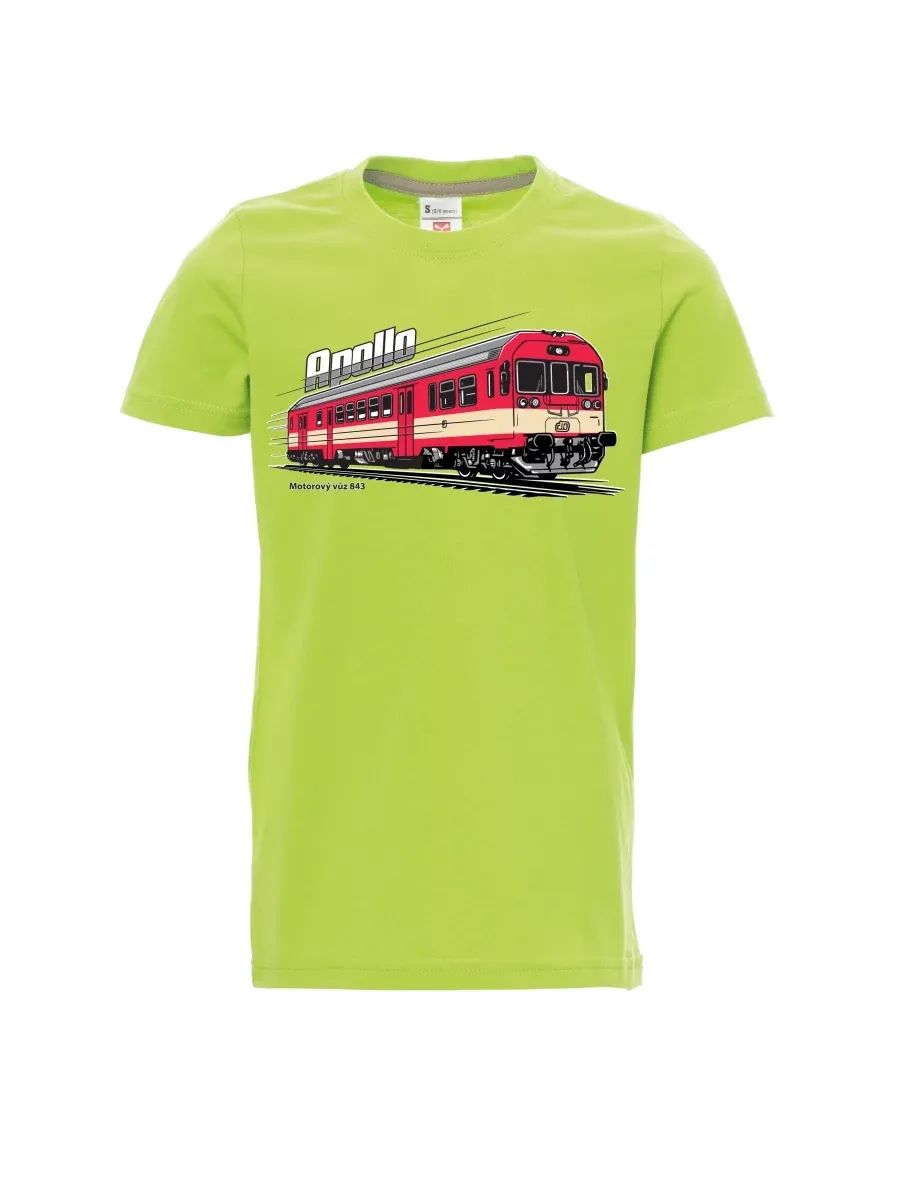 Dziecięcy t-shirt jasno zielony Wagon silnikowy 843 „Apollo“