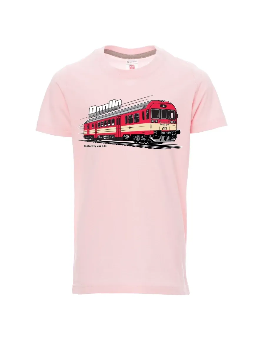 Dziecięcy t-shirt jasno różowy Wagon silnikowy 843 „Apollo“