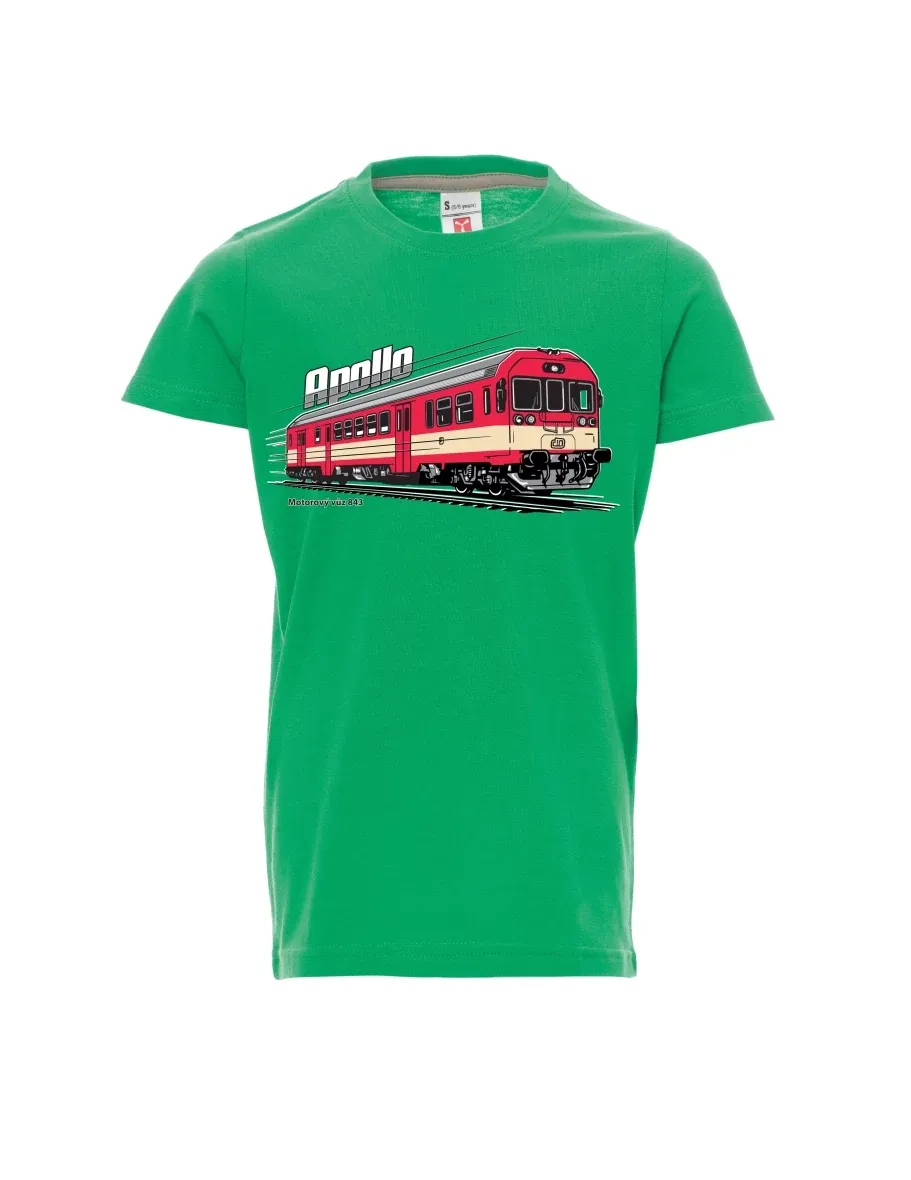 Dziecięcy t-shirt zielony Wagon silnikowy 843 „Apollo“