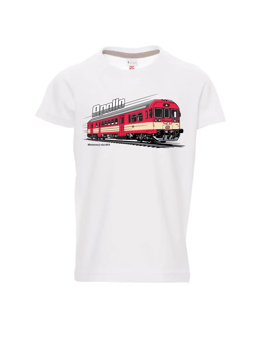 Dziecięcy t-shirt biały Wagon silnikowy 843 „Apollo“