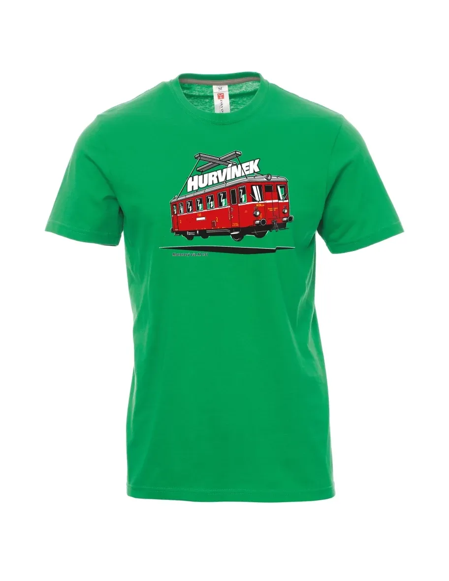 Męski t-shirt zielony Wagon silnikowy M 131 „Hurvínek“