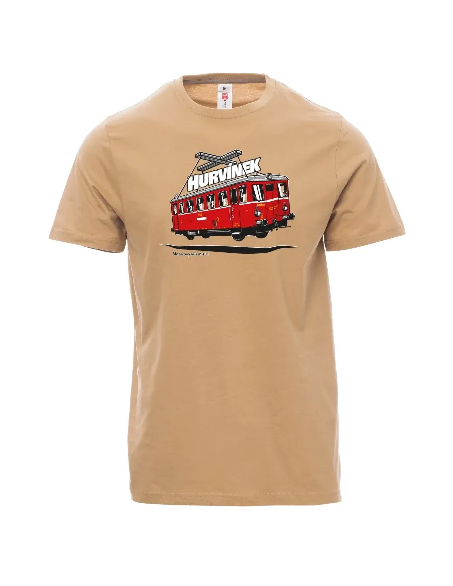 Męski t-shirt brązowy Wagon silnikowy M 131 „Hurvínek“