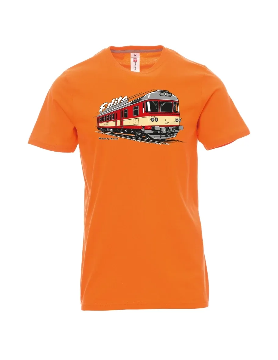 Męski t-shirt pomarańczowy Wagon silnikowy 854