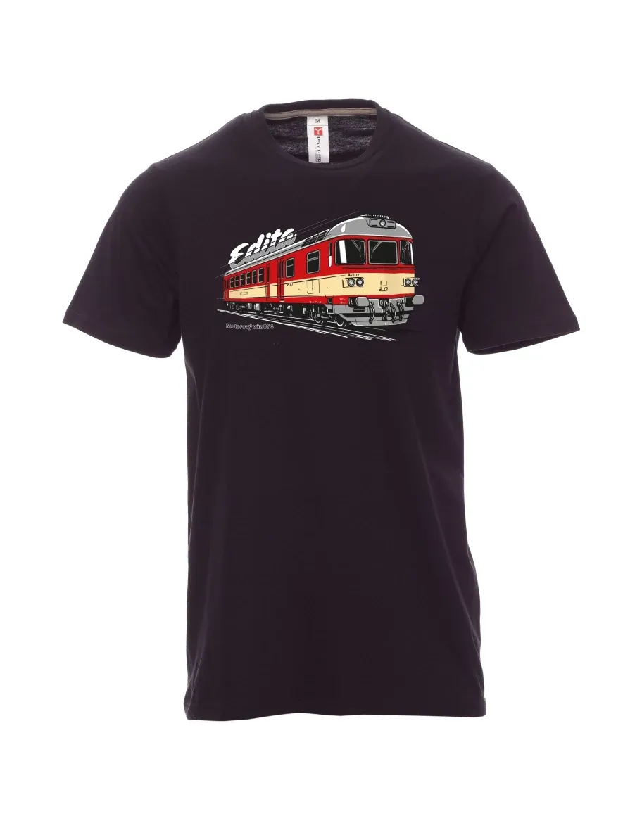 Męski t-shirt czarny Wagon silnikowy 854
