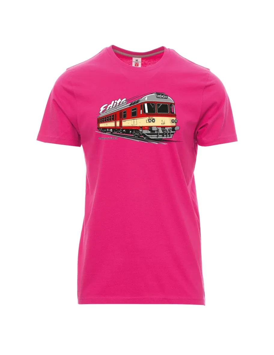 Męski t-shirt różowy Wagon silnikowy 854