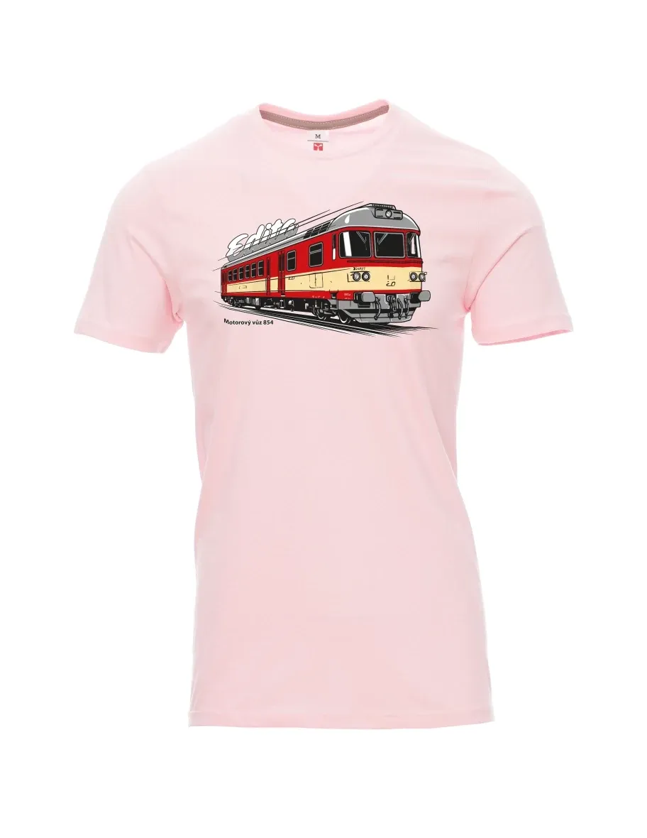Męski t-shirt jasnoróżowy Wagon silnikowy 854