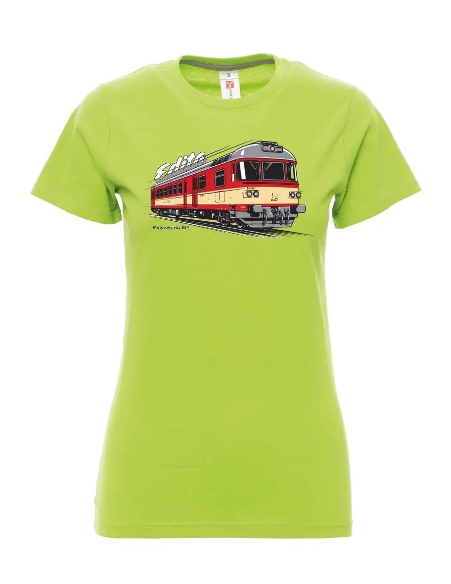 Damski t-shirt limetkowy Wagon silnikowy 854