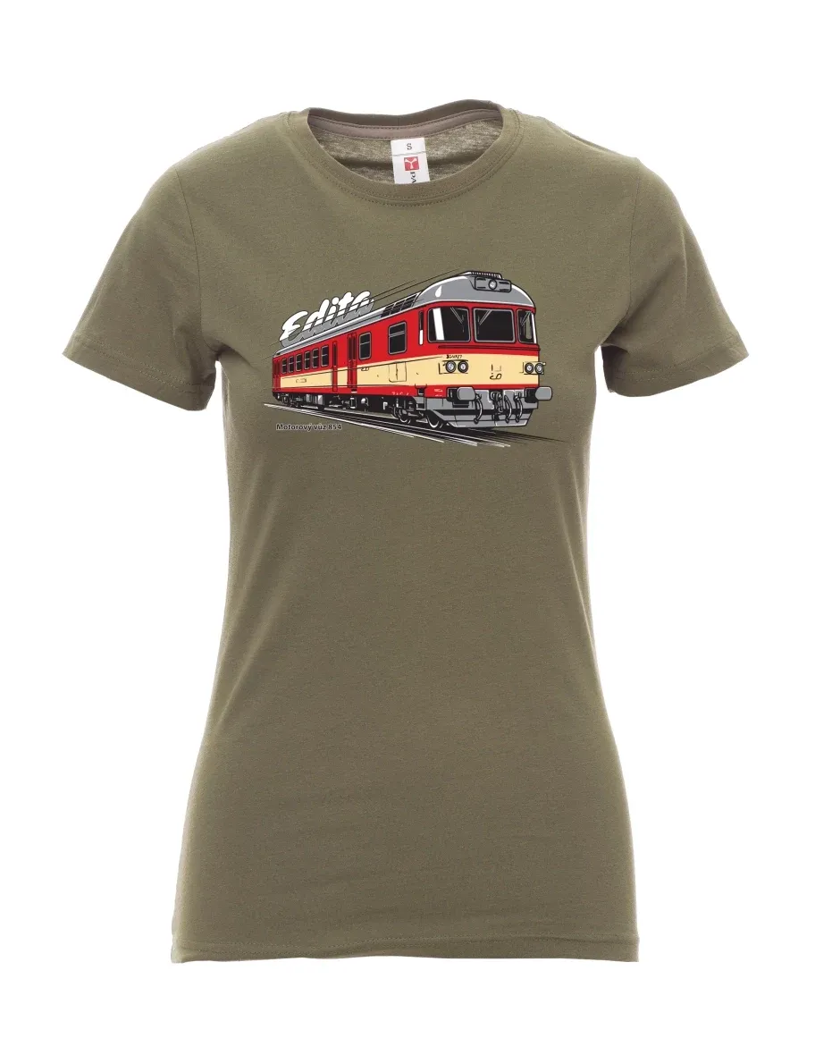 Damski t-shirt khaki Wagon silnikowy 854